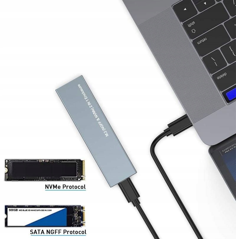 Obudowa M.2 NVMe SATA PCIe SSD do USB USB-C Gen2 Format dysku M.2