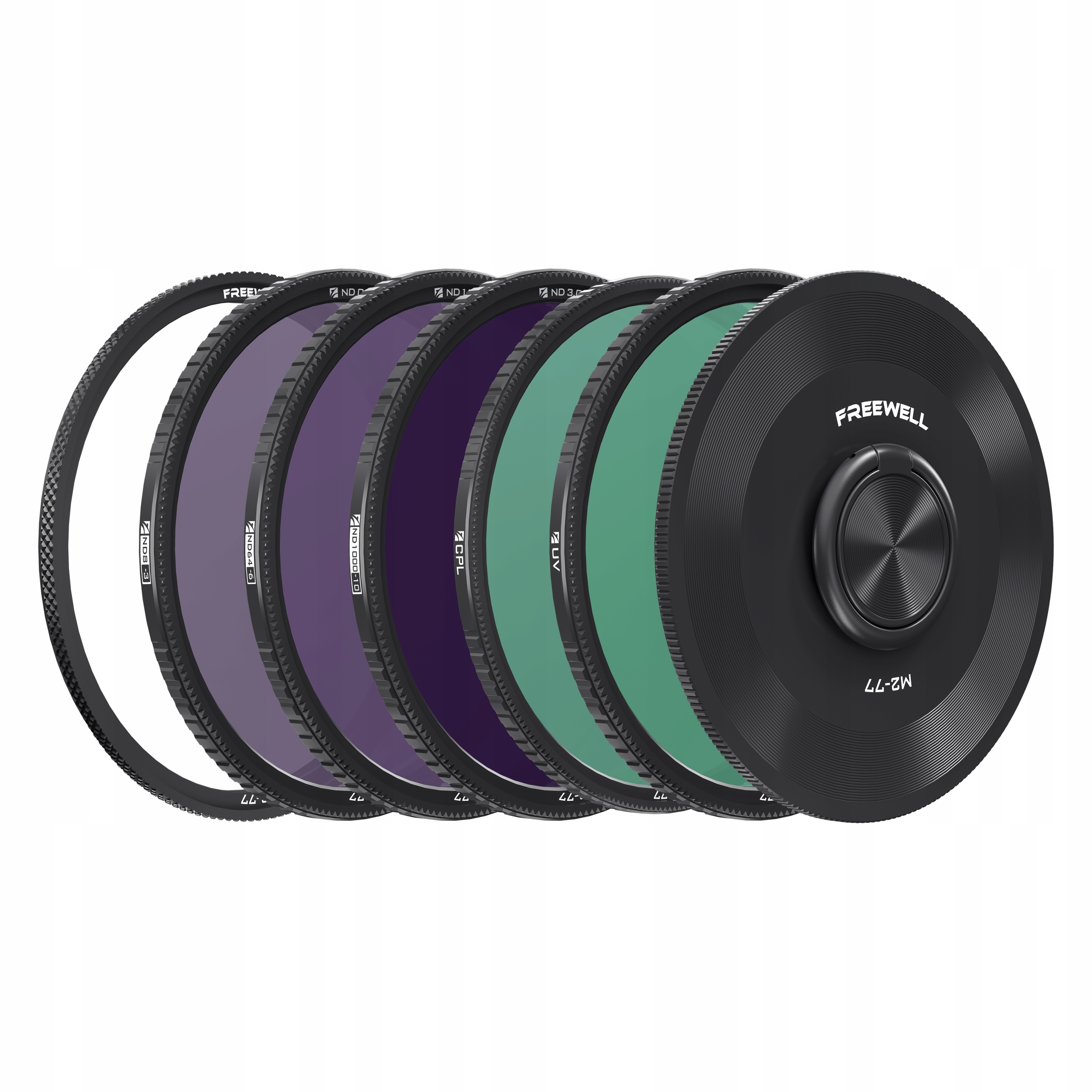 Sada fotografických filtrů 77 mm ND8/64/1000, Cpl, Uv Freewell M2 Pouzdro