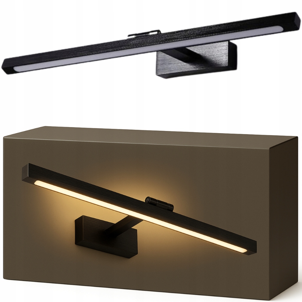 Kinkiet łazienkowy Led nad lustro Lampa 12W 60cm do łazienki czarna