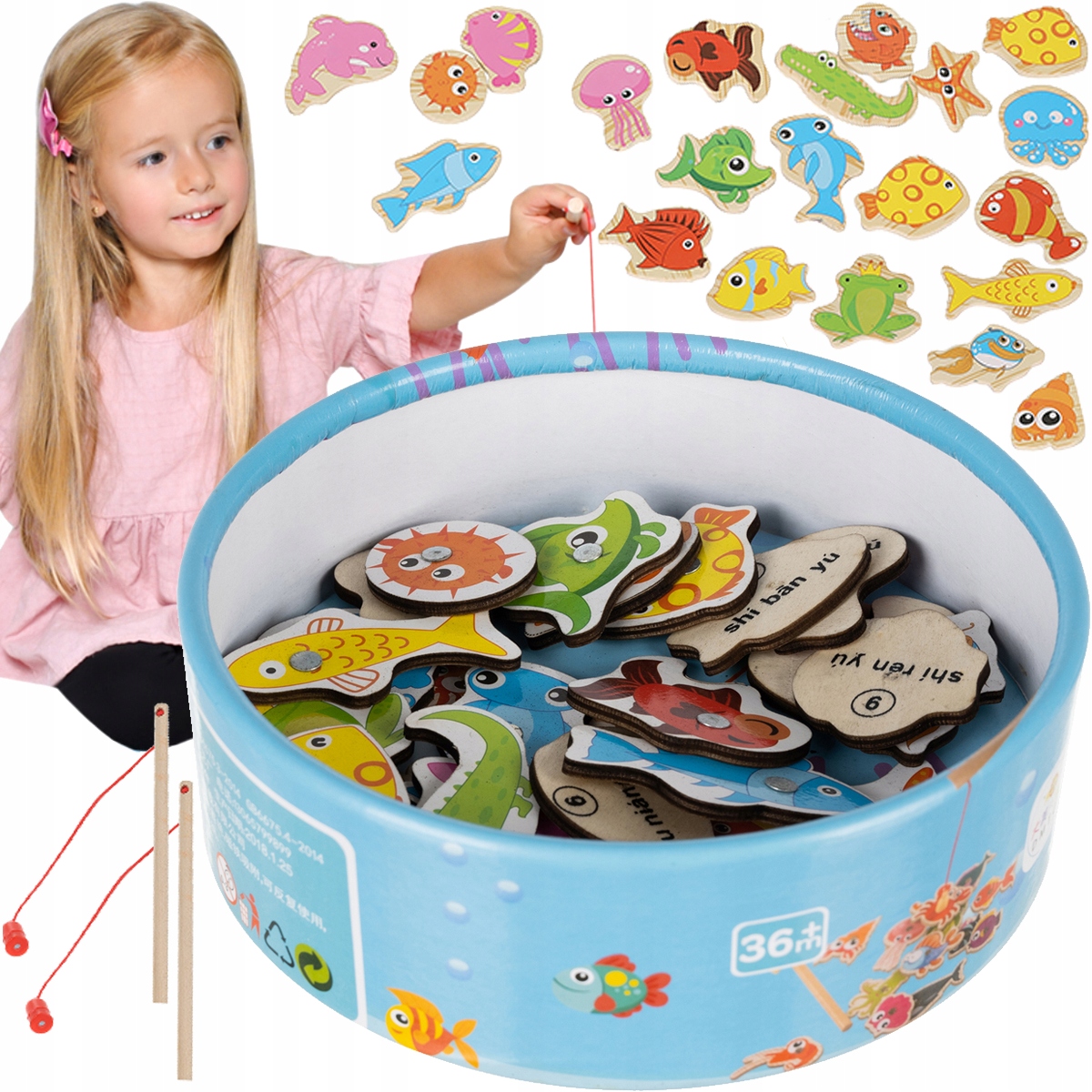 

Gra Drewniana Łowienie Rybek Magnes 2Wędki Puzzle