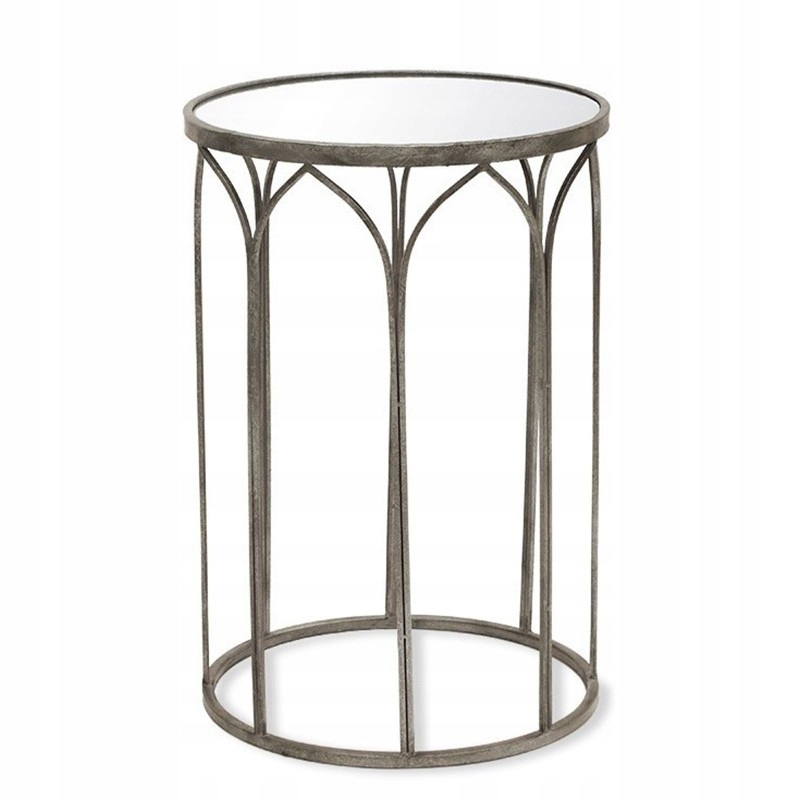 

Stolik Metalowy Z Lustrem Srebrny 62cm Retro 60