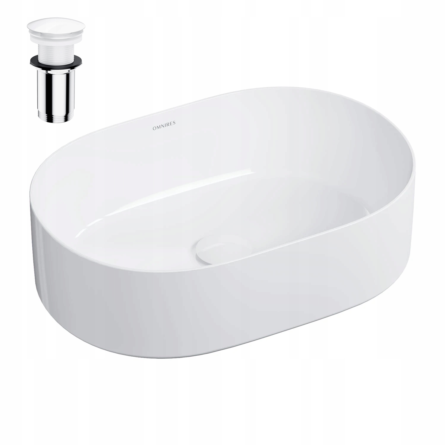 Omnires Mesa umývadlová doska 46x31 cm biela MESA460BP zátka klik-klak