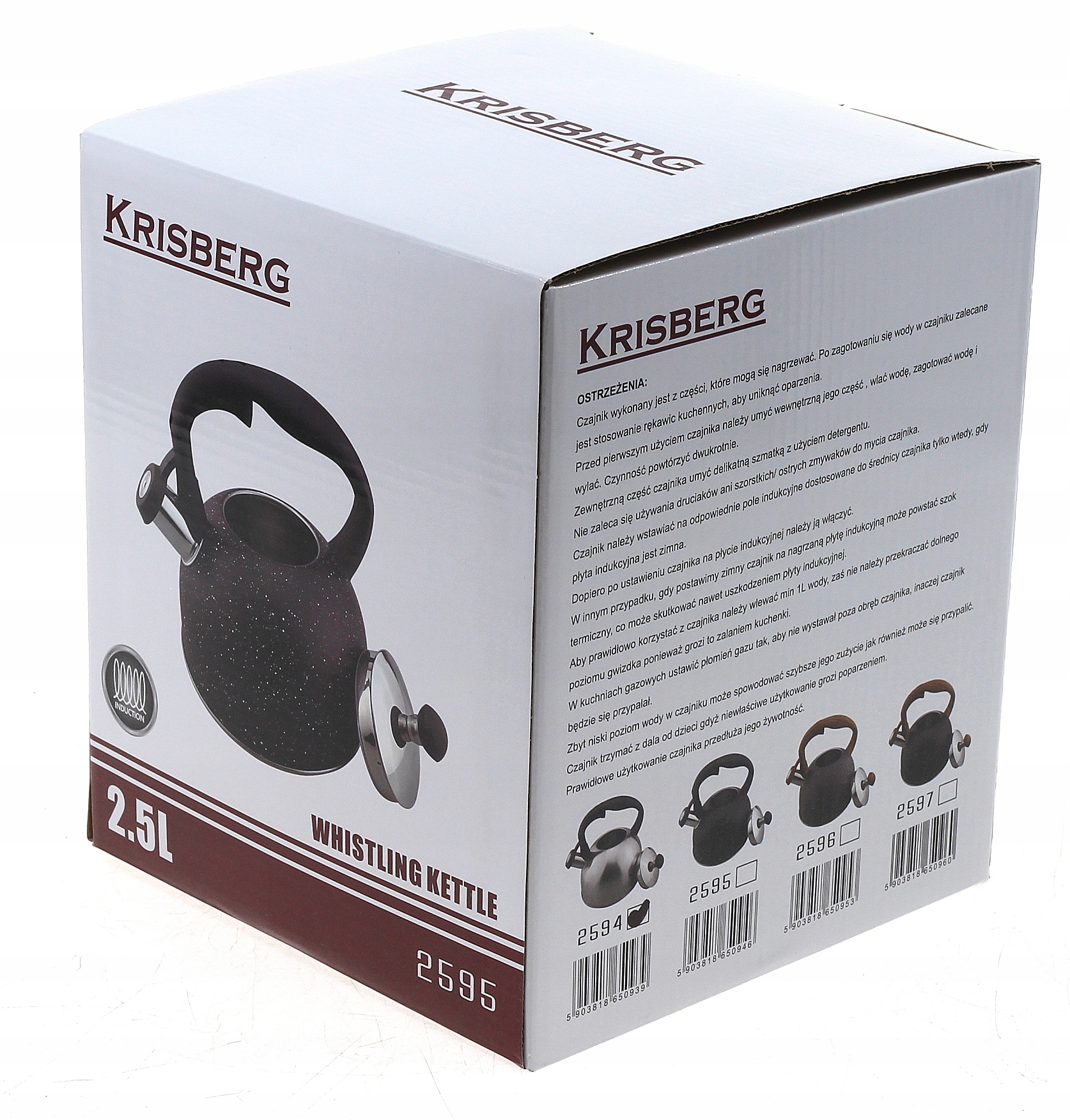 CZAJNIK Z GWIZDKIEM 2,5 L STALOWY gwizdek srebrny Materiał stalowy