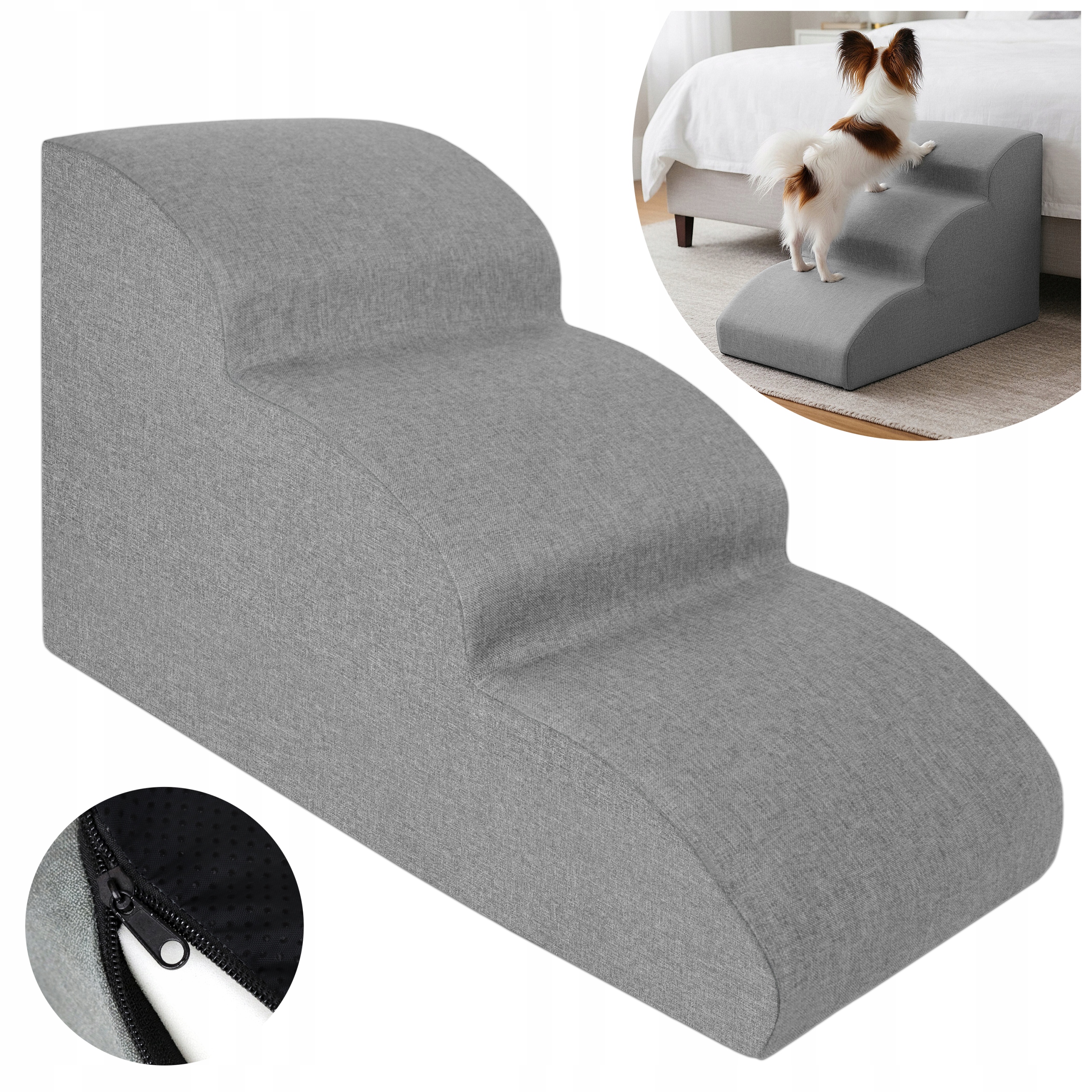 Schůdky Pro Psa Pro Nastupování Plošina 3 Stupně 40 CM Mírná, Stabilní Rampa