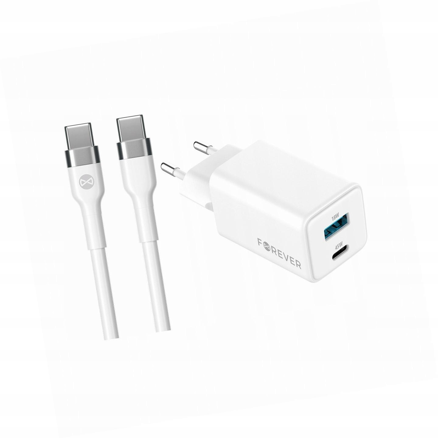 Szybka ładowarka GaN 45W 2 wejścia Usb i Usb-c z kablem do Xiaomi 12