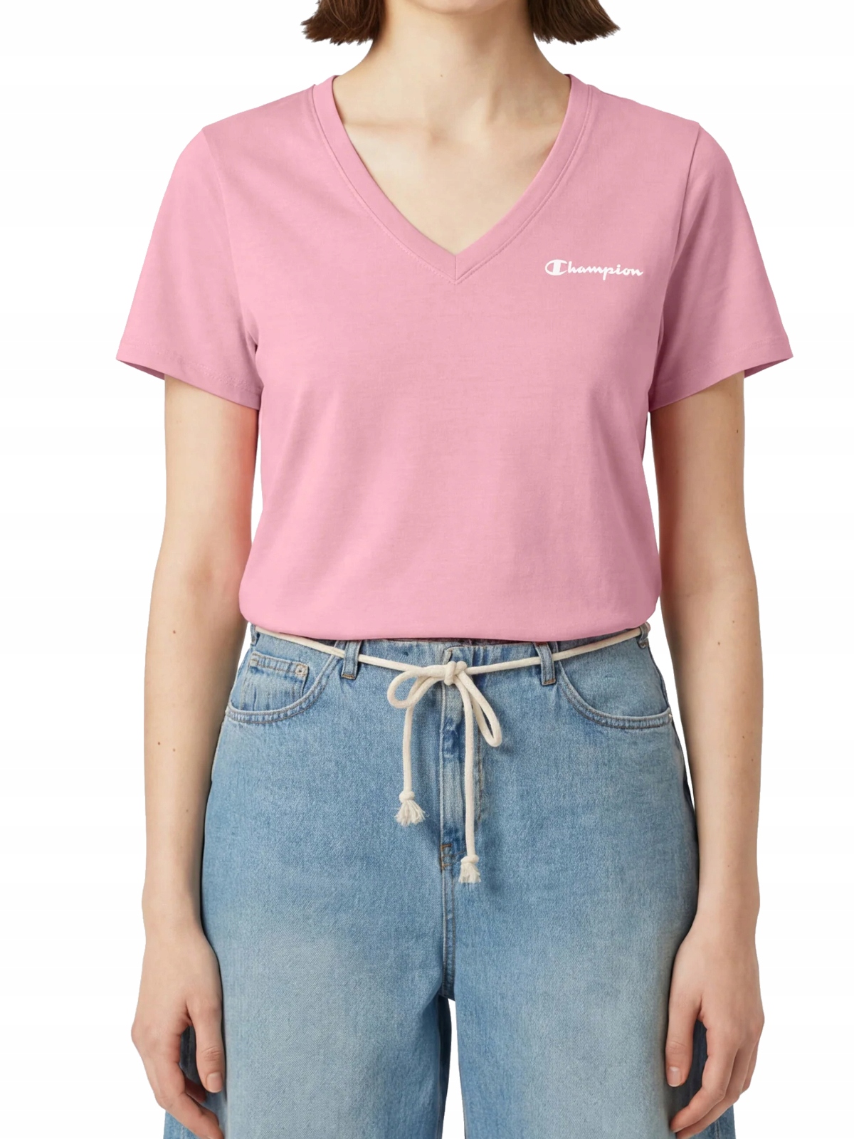 Tričko Champion 118409-PS223 bavlněné s růžovým sportovním vzorem XL