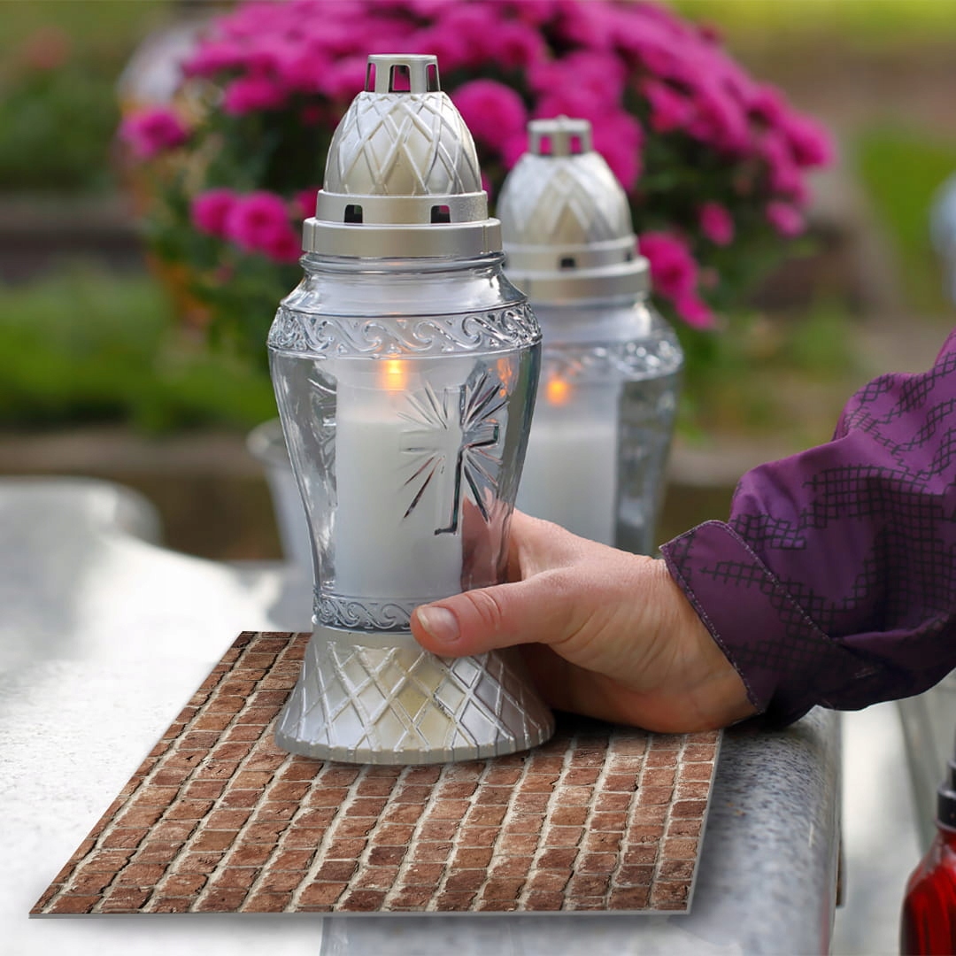 SZKLANA PODSTAWKA POD ZNICZE 60x30cm Mur 215d Szerokość produktu 30 cm