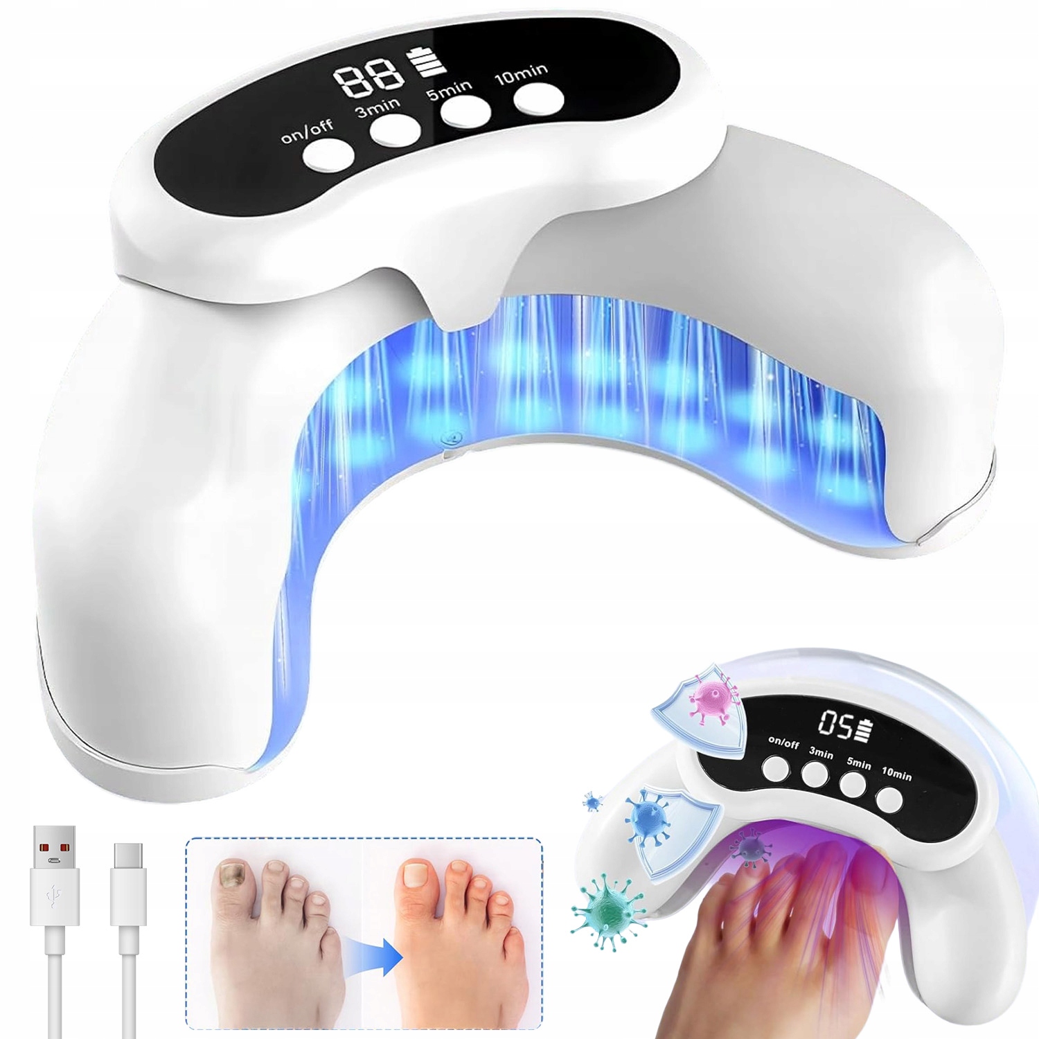 Laserové Ošetření Nehtů 905 Nm Infračervené 470 Nm Modré Malé Přenosné