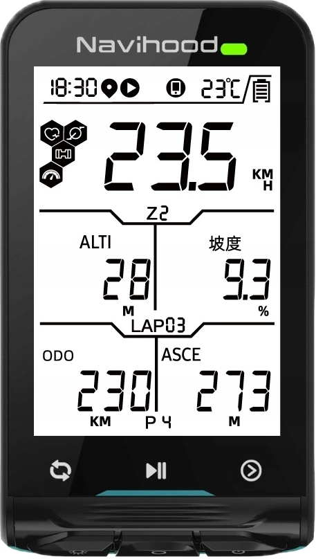 Licznik komputer rowerowy Navihood L3 Gps Bluetooth Ant aplikacja j. polski