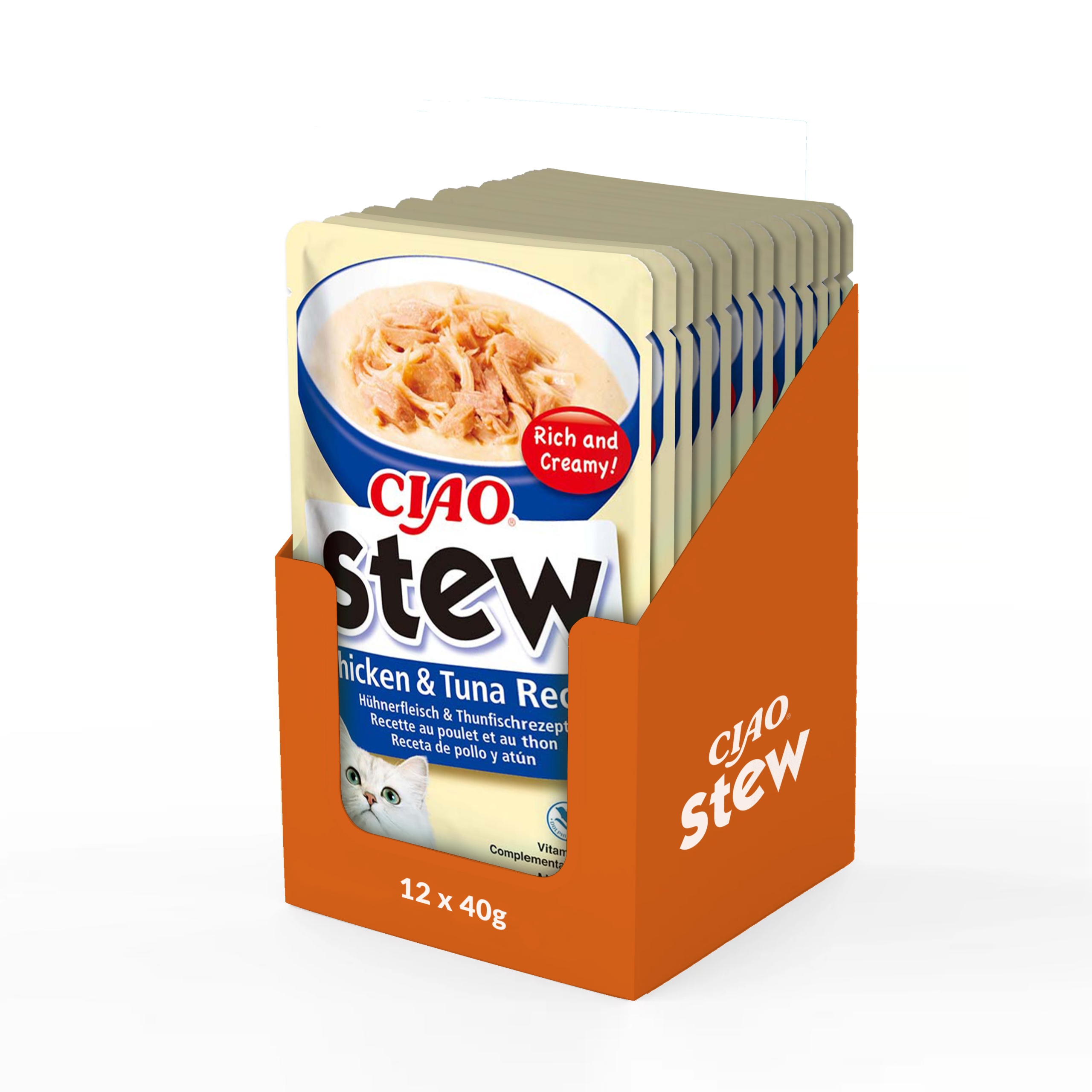 Levně Inaba Ciao Stew Pokrm v husté krémové omáčce Kuře s tuňákem 40 g