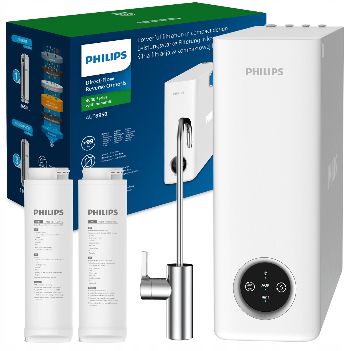 Filtr odwróconej osmozy z mineralizacją Philips AUT8950/10 filtr kuchenny