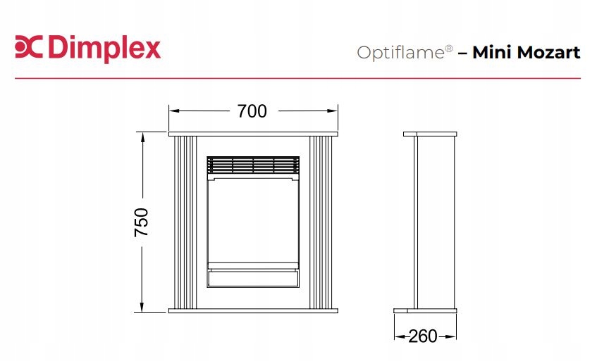 Kominek elektryczny Dimplex Optiflame Mini MozartC Marka Dimplex