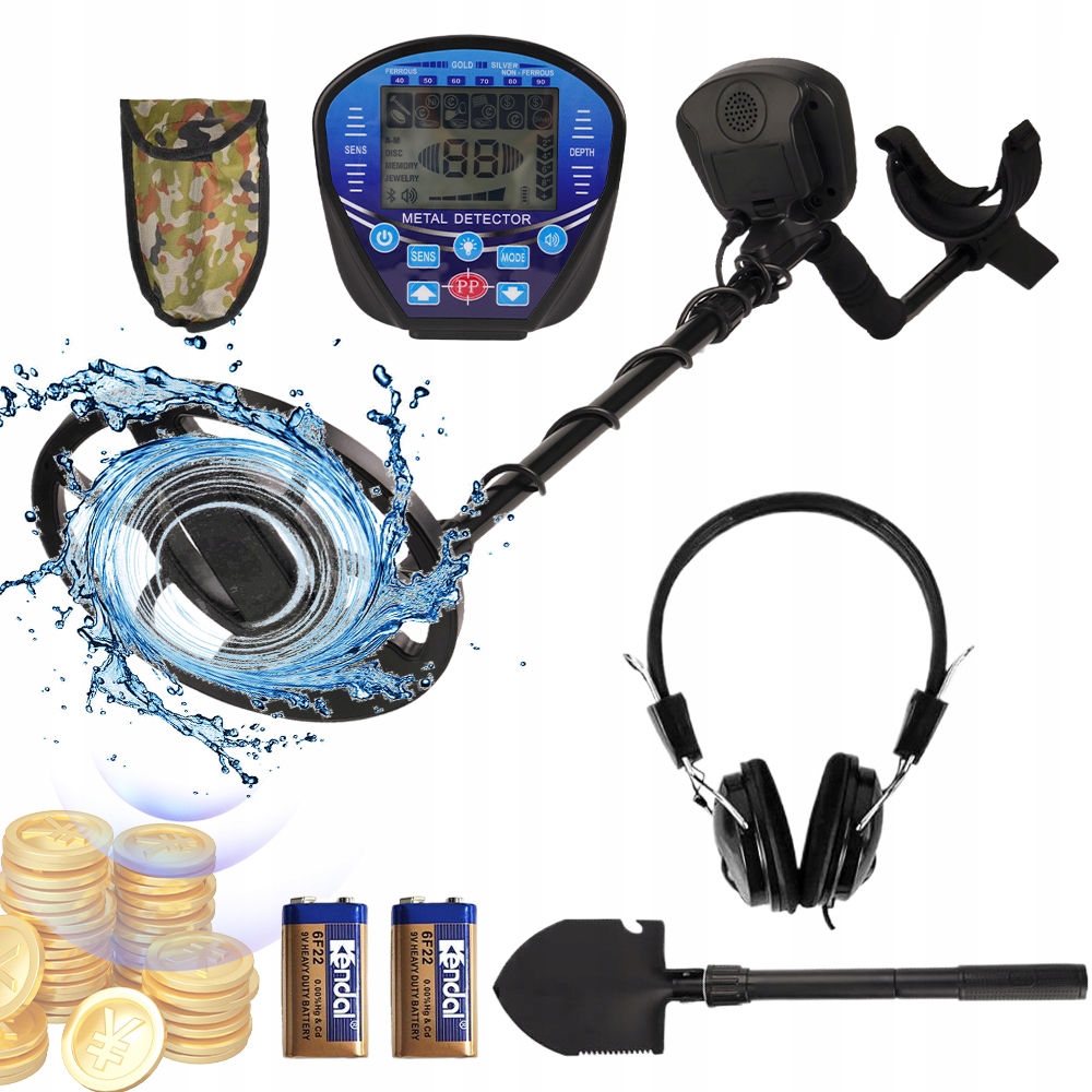 10“ MD-810 Podzemní Detektor Kovů Nastavitelný LCD Vodotěsný+2 Baterie