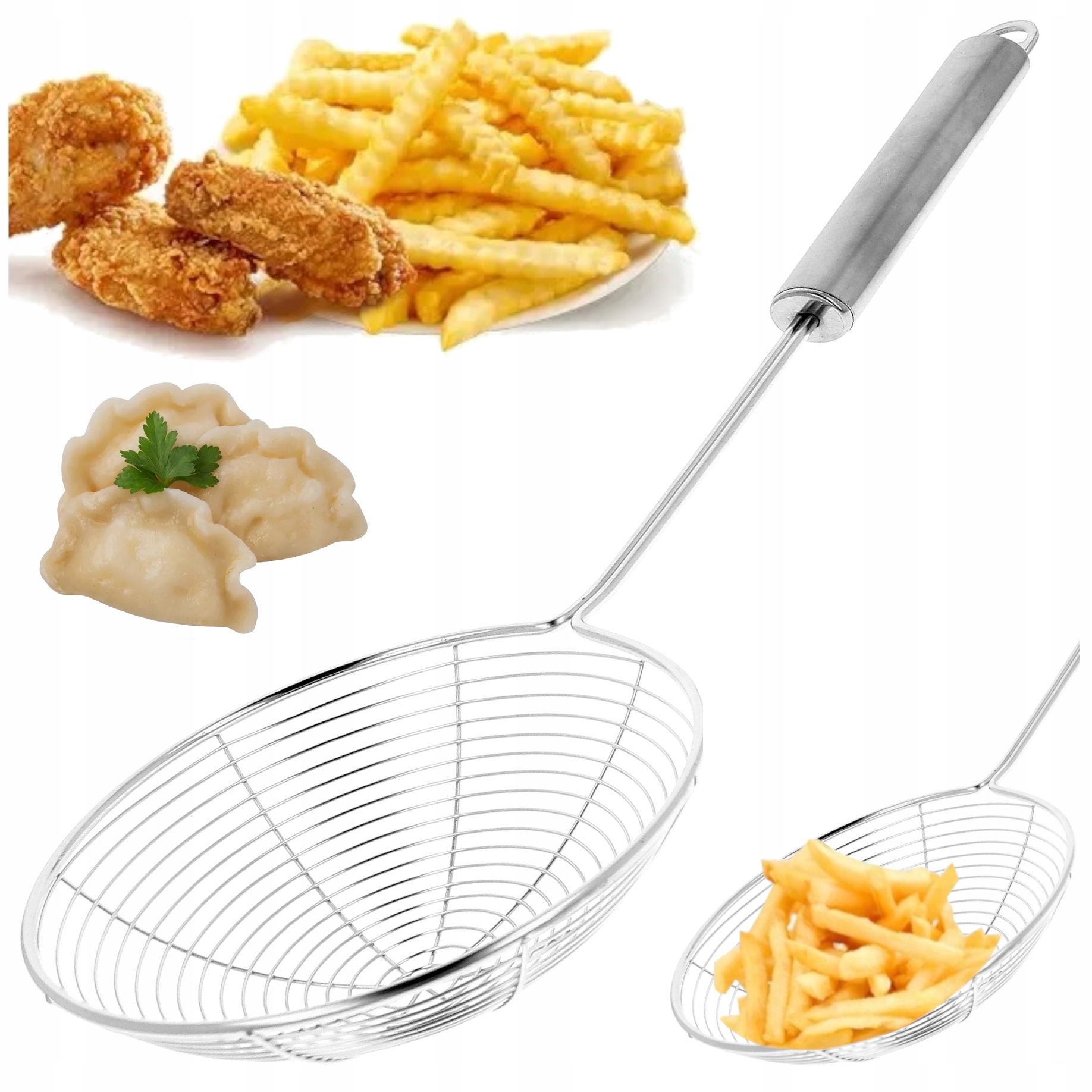 

Sitko Cedzak Łyżka Szumówka Do Pierogów Frytek XXL