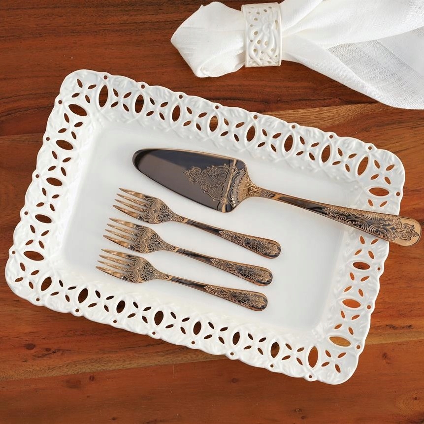 Talerz do ciasta 30x21cm CLARA Ivory VILLA ITALIA Marka Ergo