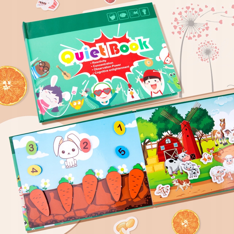 Montessori Książeczka Edukacyjna Sensoryczna Nauki Manipulacyjna Gra Dzieci Marka KIDINO