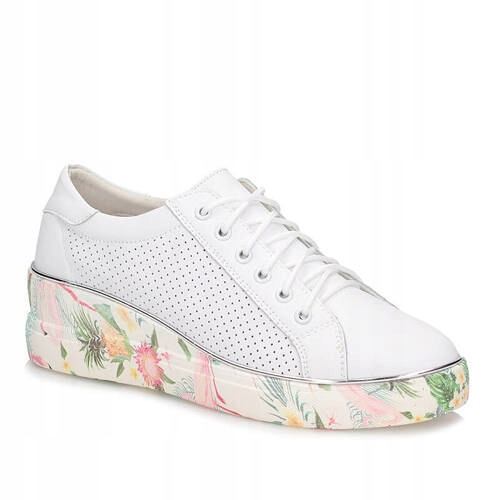 Artiker 54C1607 Damskie półbuty trampki sportowe skórzane białe R38