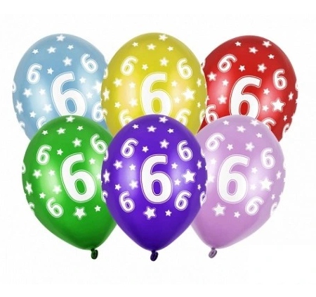 

Zestaw 6 urodziny balony 6st Birthday Metallic Mix