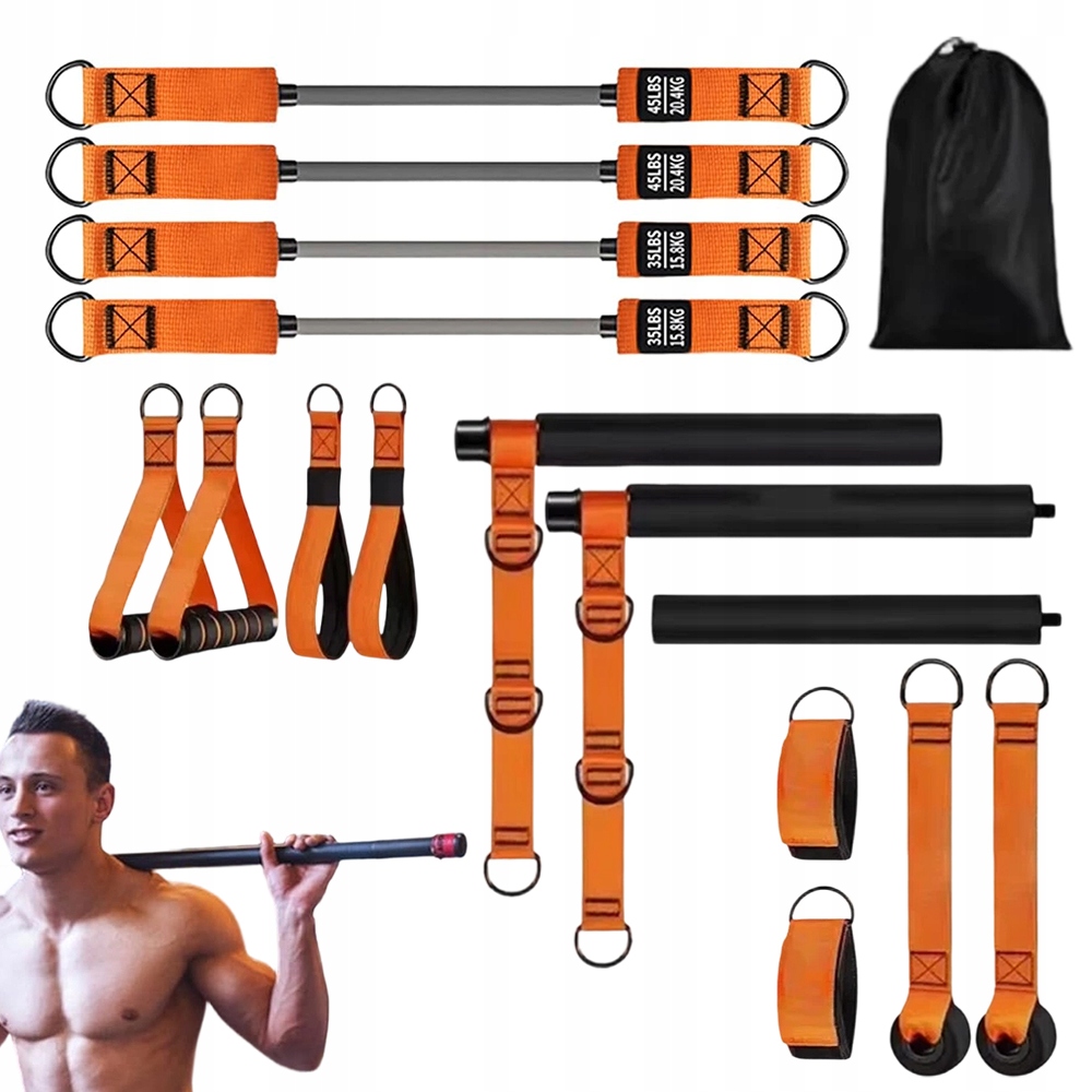 Odporové gumy pro cvičení fitness jógy Pilates Oranžová pro domácí použití
