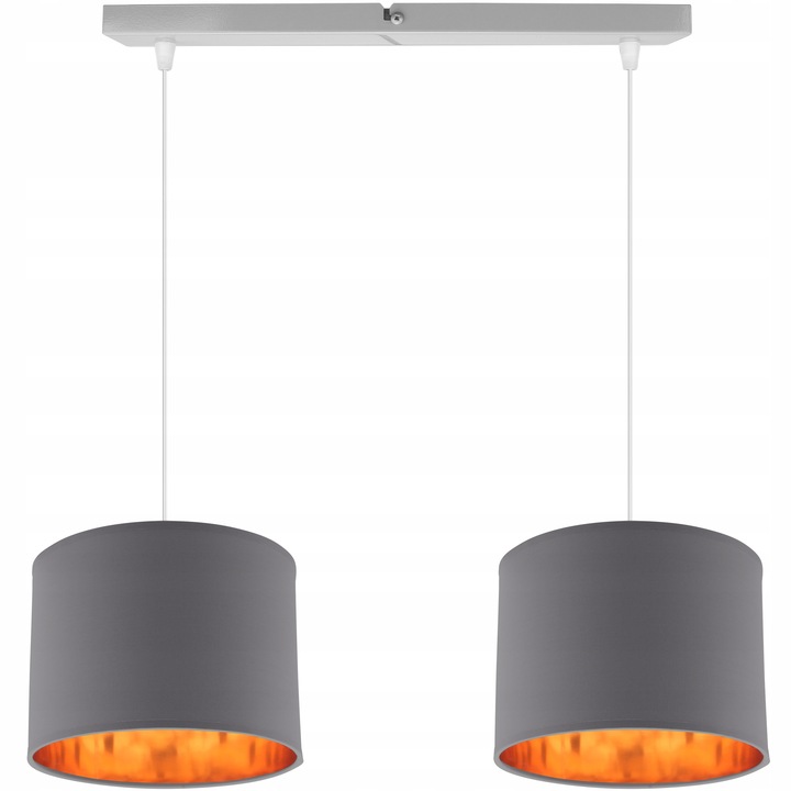 Dvouplamenná lampa na liště nad koberec taburetem v obývacím pokoji Shade, stínidlo E27