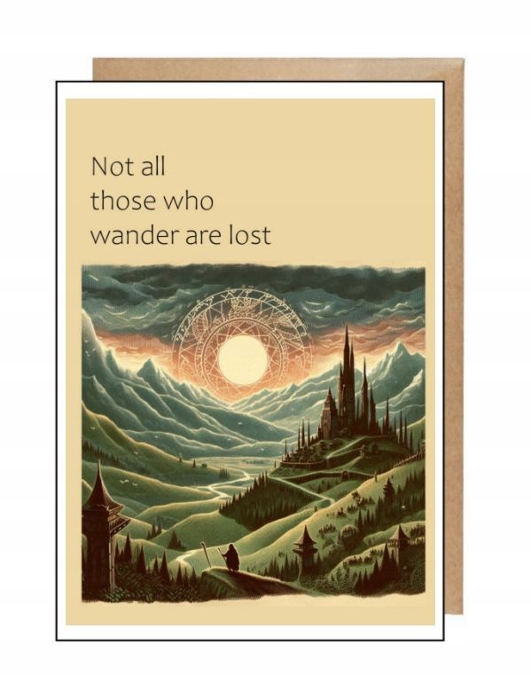 Kartka pocztówka koperta na różne okazje imieniny urodziny Tolkien cytat