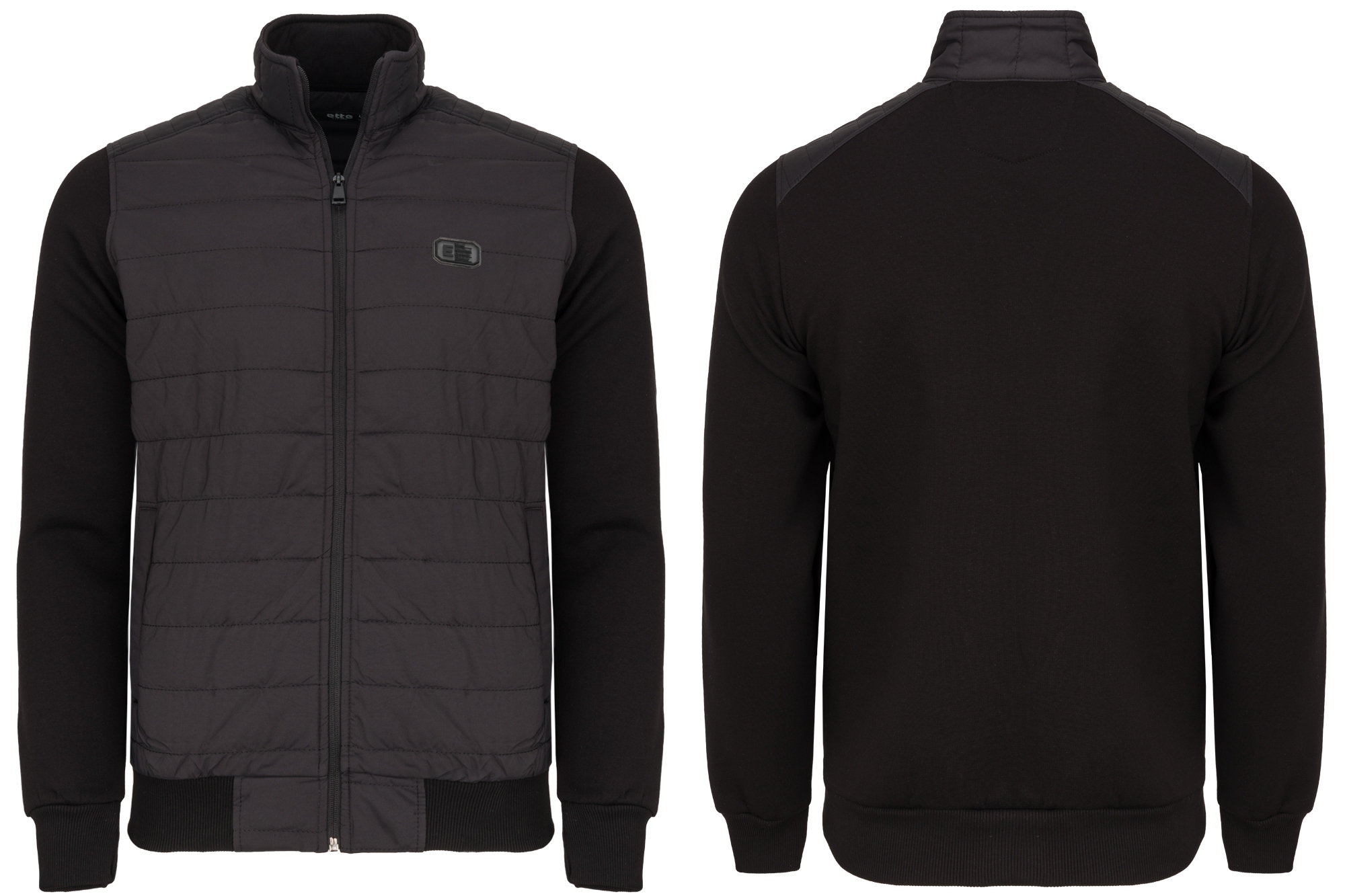 Pánská Rozepínací Mikina Bunda Černá Prošívaná L