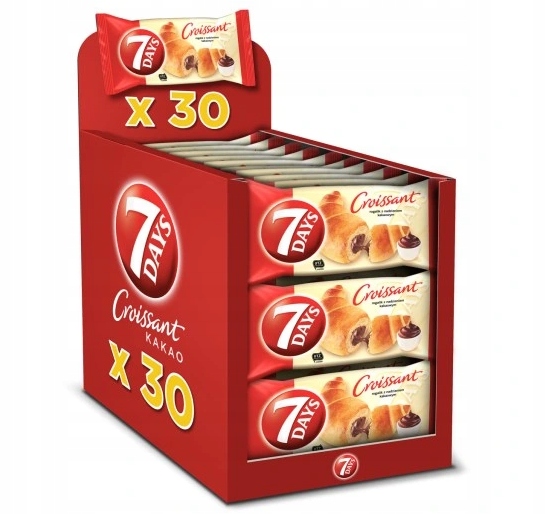 Levně Rohlíček Croissant 7 Days kakaový 30x 60 g Trvanlivost Do: 05.03.2026