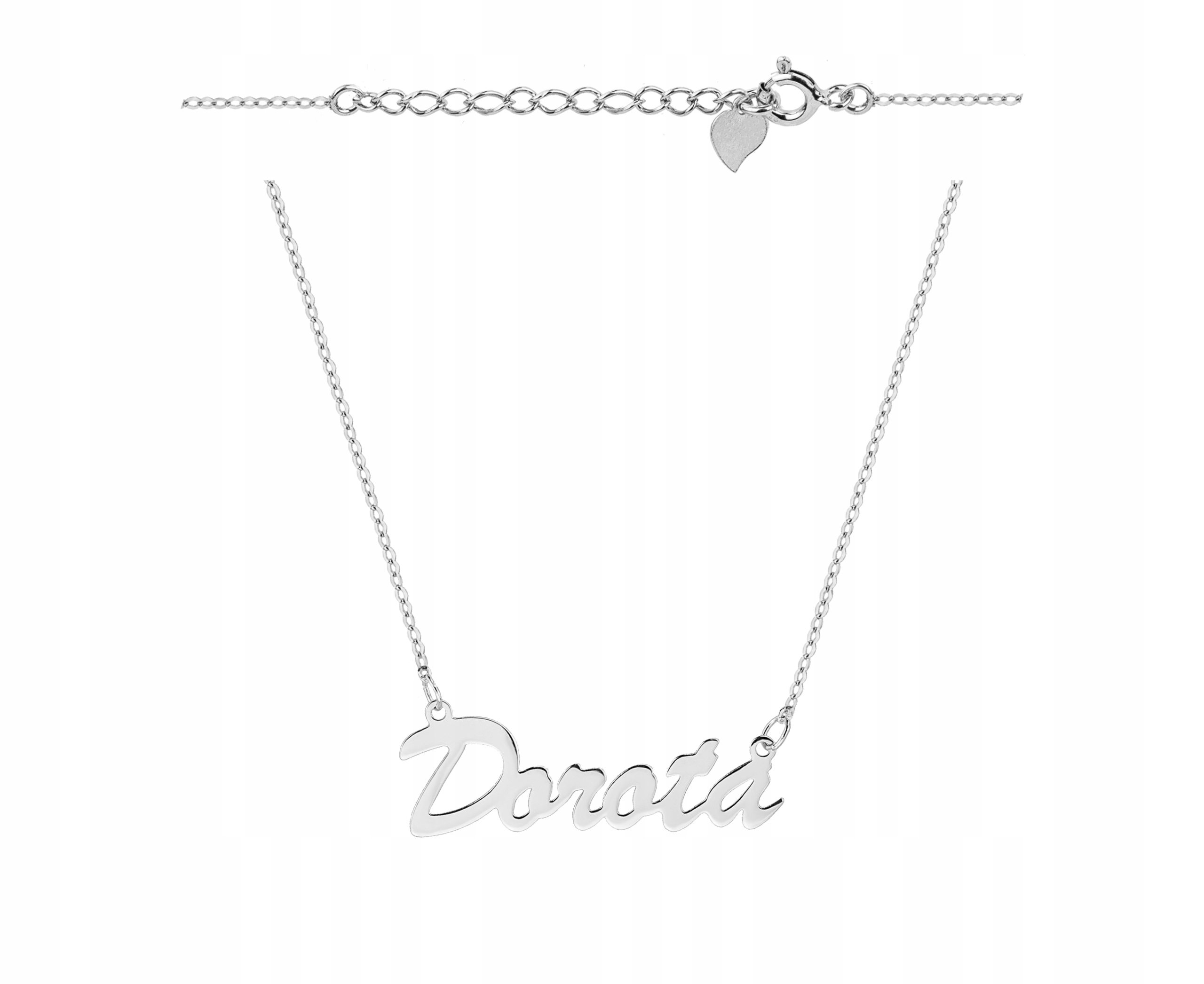Stříbrný náhrdelník řetízek s jménem Dorota 925 graw