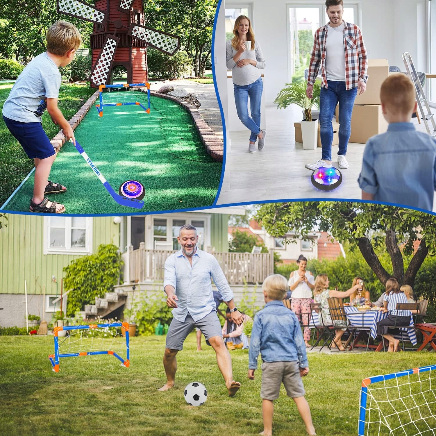 ZESTAW PIŁEK HOVER NADMUCHIWANA PIŁKA NOŻNA Z MIGAJĄCYMI ŚWIATŁAMI LED 3W1 Marka bez marki