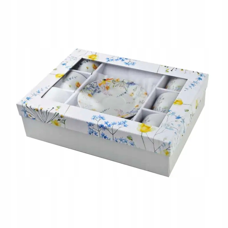 KOMPLET zestaw porcelanowych FILIŻANEK 250 ml ZE SPODKIEM 6 szt. Joy Mondex Marka Mondex