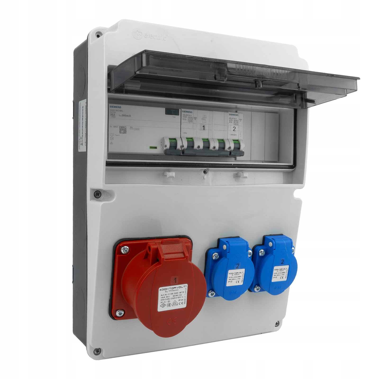 Stavebný Rozvádzač Cee 16A 400V 2X230V Schuko S Bezpečnostnými Prvkami Vde