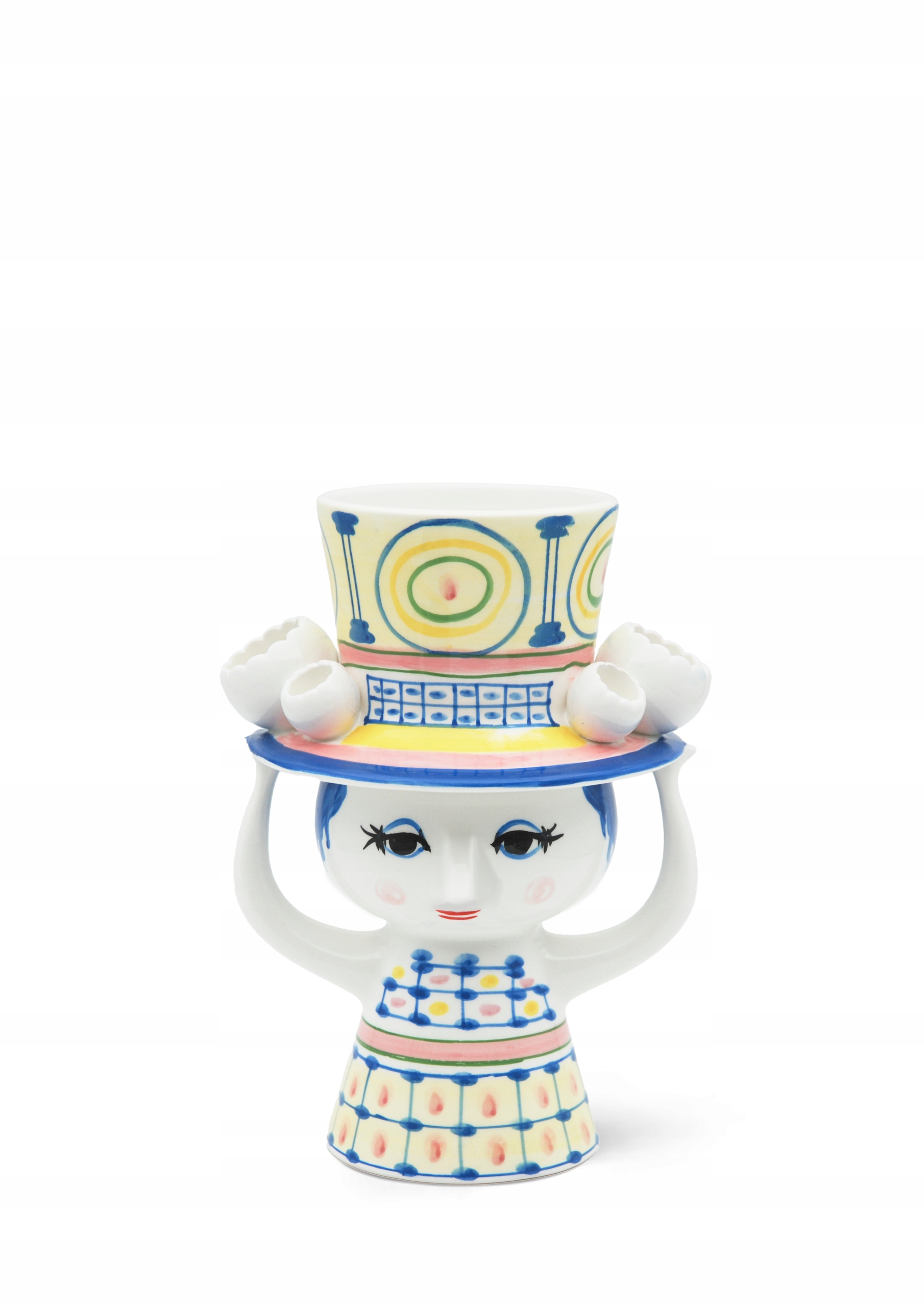 Bjørn Wiinblad Lady With Hat Váza na květiny 20,5 cm Modrá