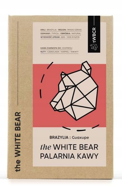 Káva zrnková The White Bear Brazílie Guaxupe 1 kg 100% Arabika