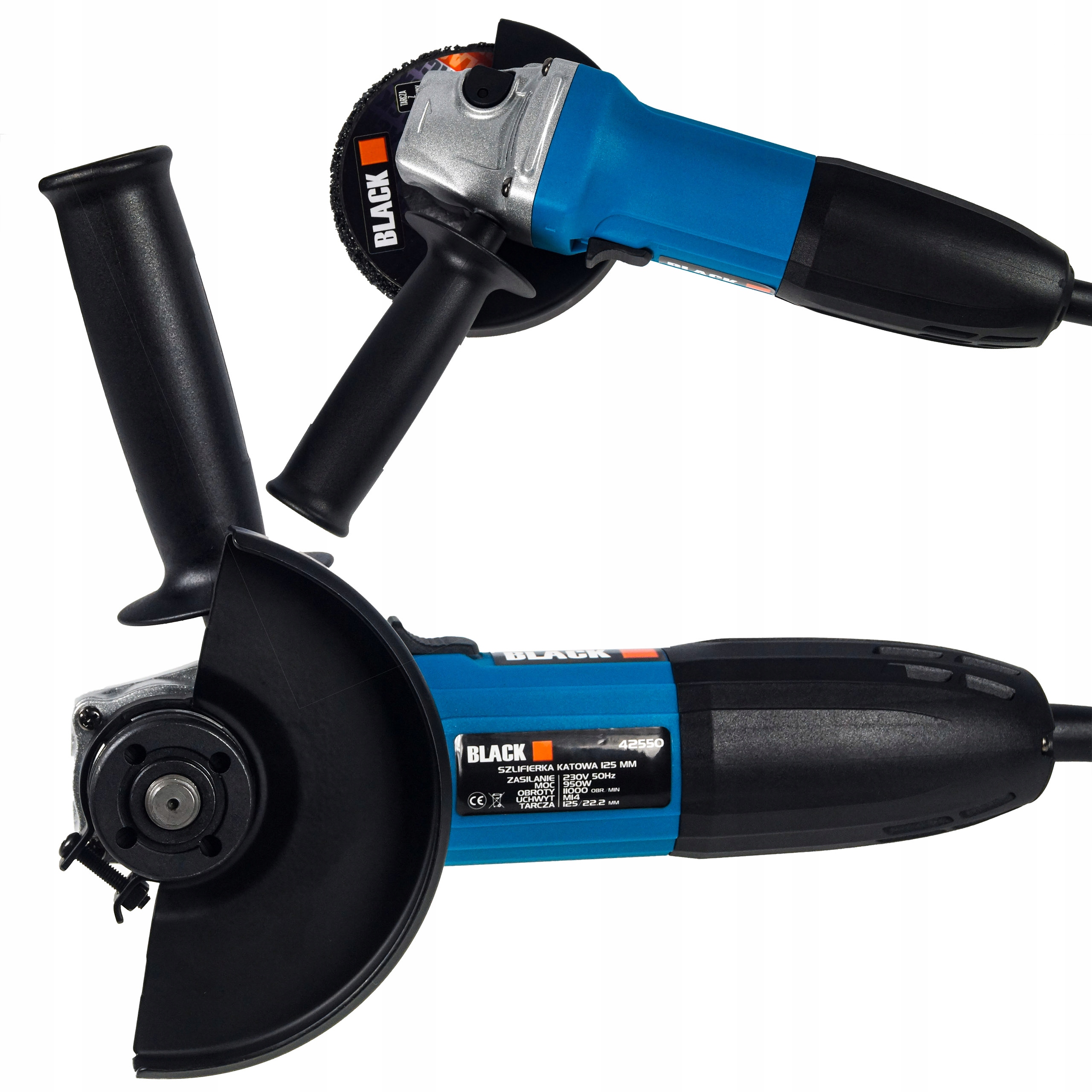 SZLIFIERKA KĄTOWA 125MM 950W BLACK + 5 TARCZ Marka Black