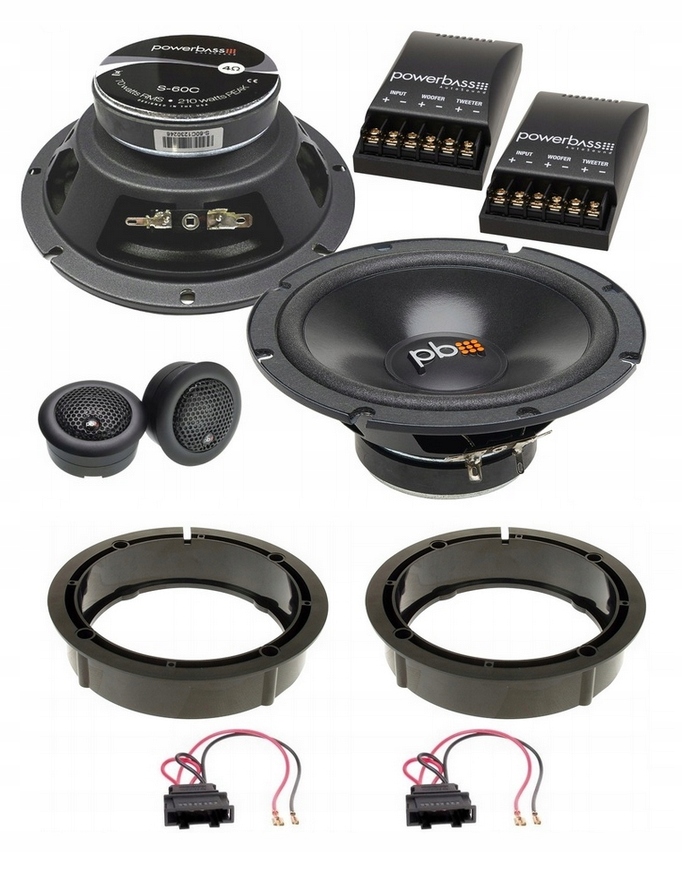 165 mm reproduktory Vw Golf 4 IV 5 Polo Passat B3 Bora Scirocco Powerbass S-60C