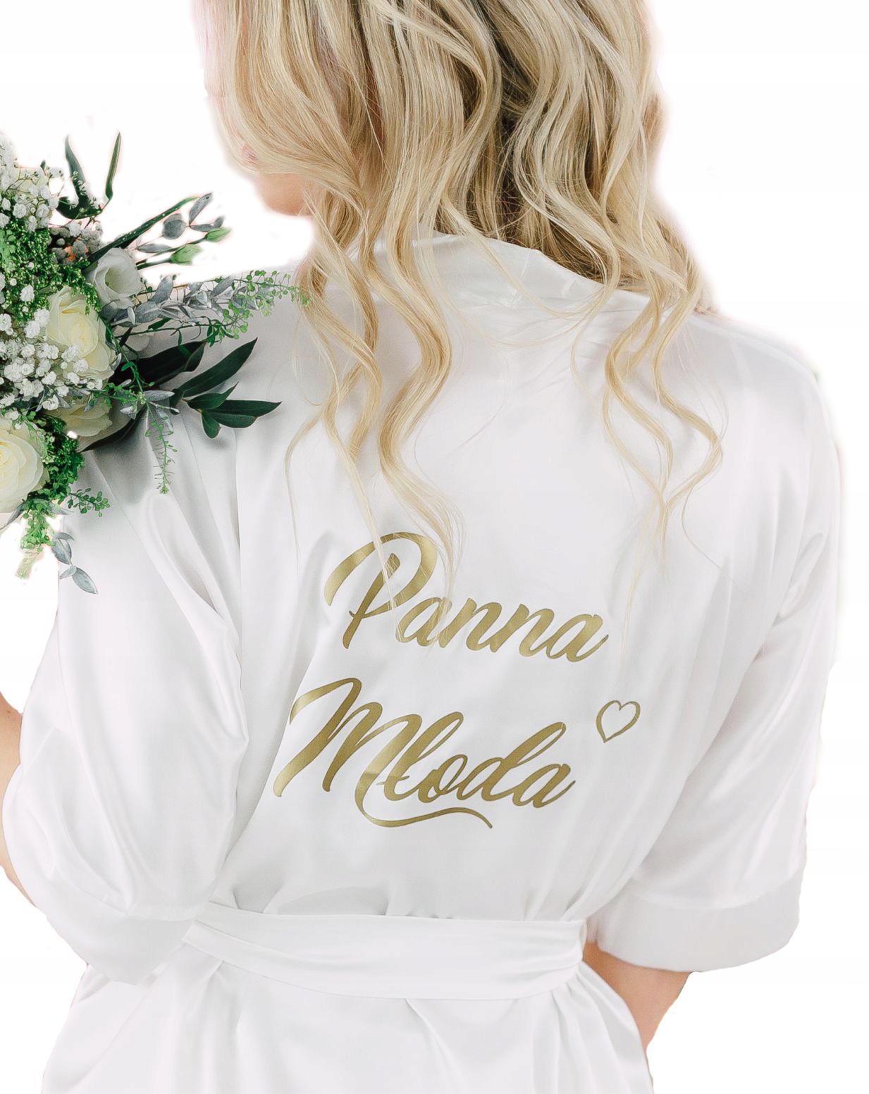 

Szlafrok ślubny "Panna Młoda" ecru satynowy S