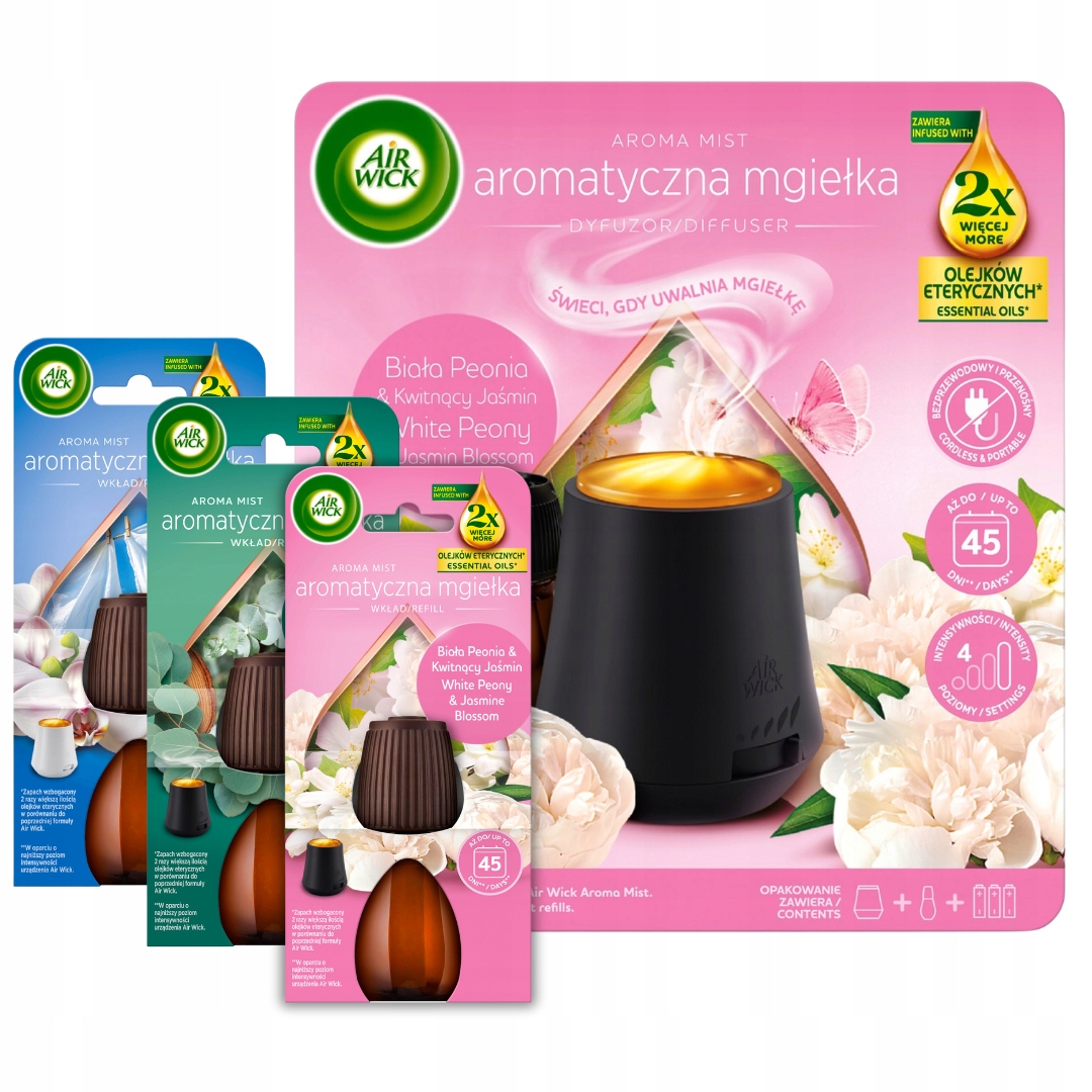 Air Wick Essential Bílá Orchidej Sada Osvěžovač Náplně 3x20 ml