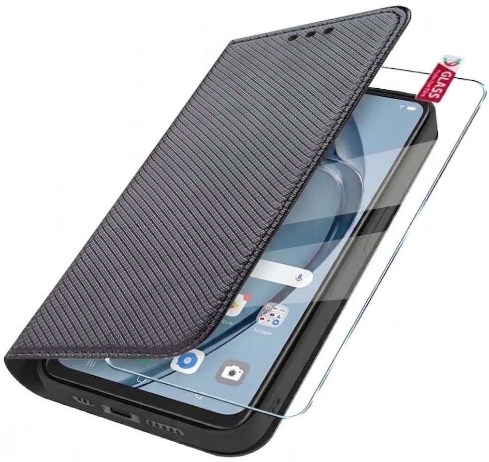 Etui Zamykane Book Case Magnet Do Motorola Moto G67 5G G77 5G +szkło