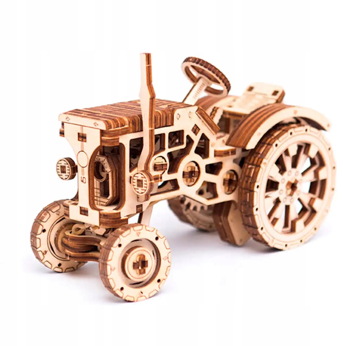 Mechaniczny składany drewniany model 3D Traktor Wooden.City