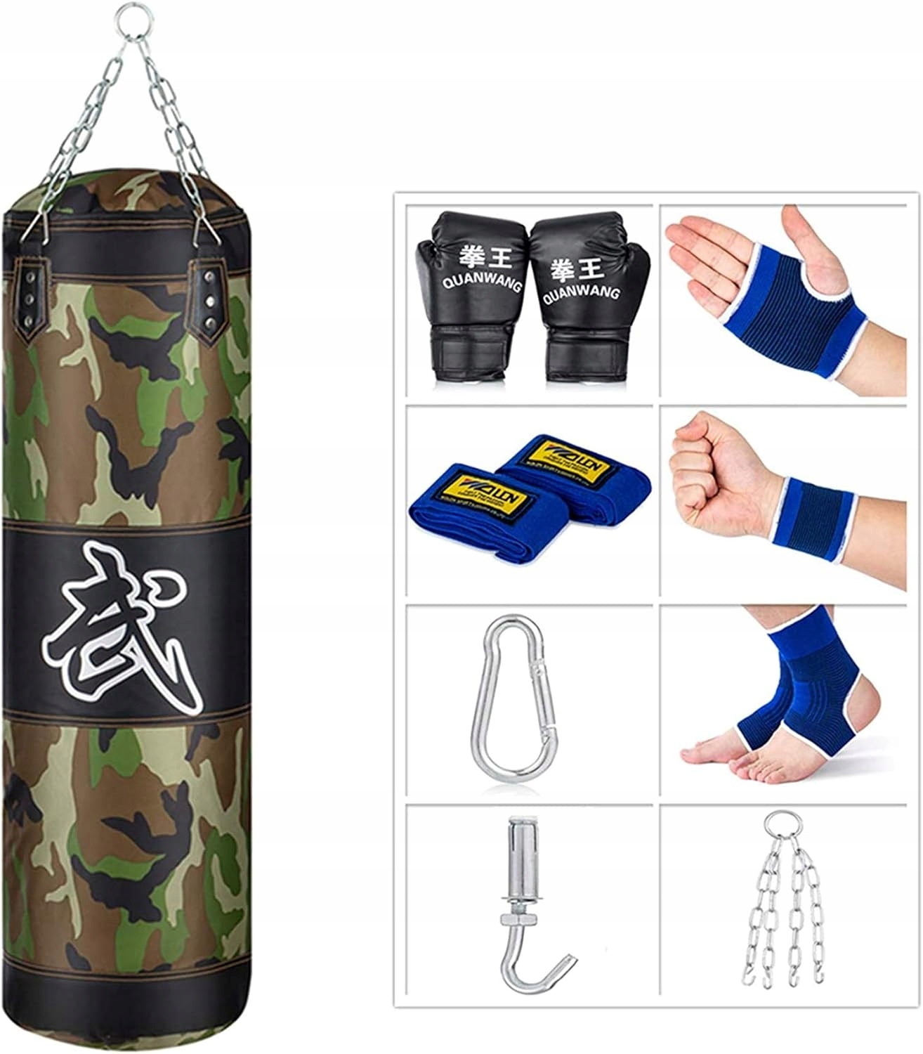 Závěsný Boxovací Pytel 100 CM S Rukavicemi A Řetězem A Stropním Hákem