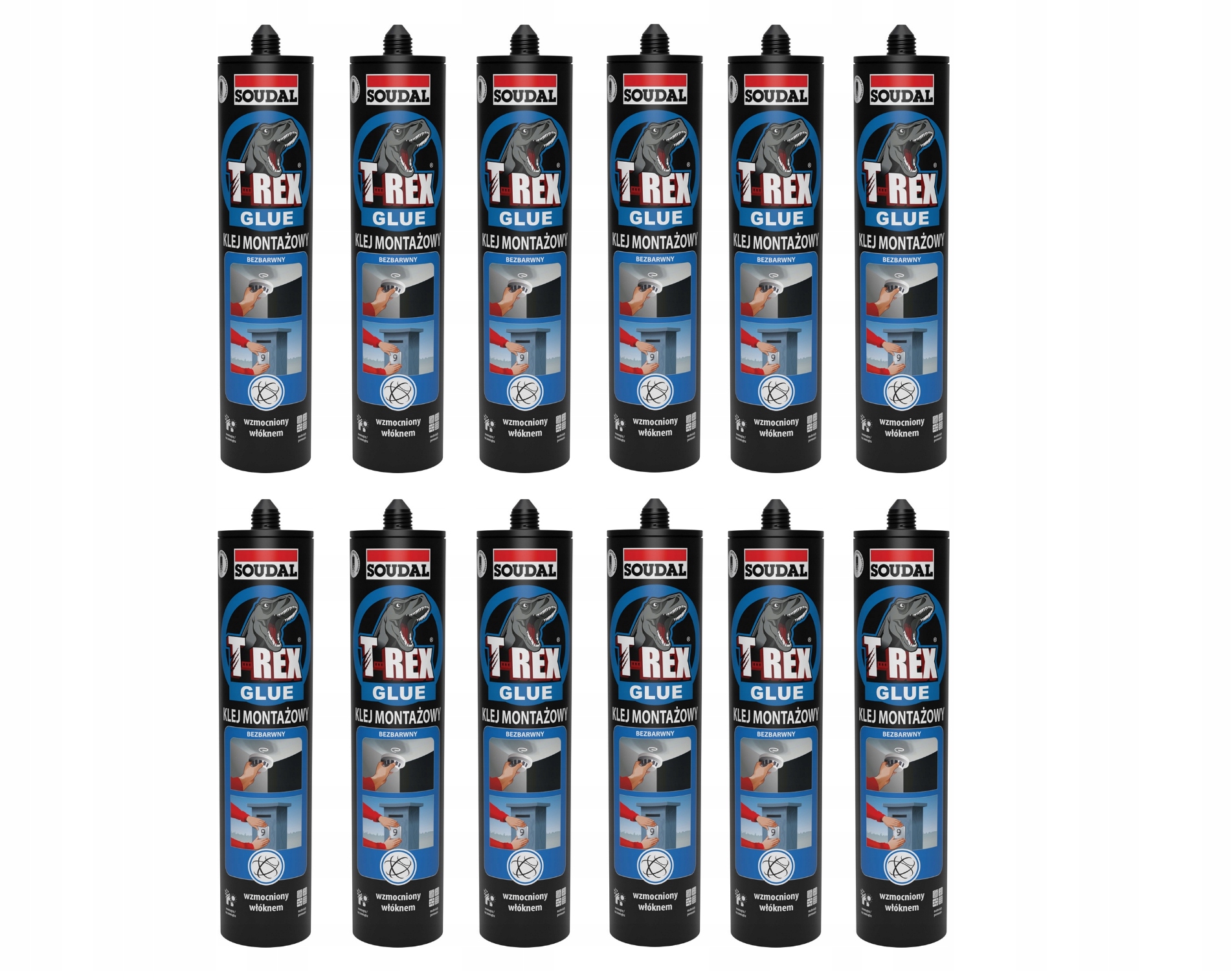 Soudal T-rex montážní lepidlo bezbarvé 310g karton 12 ks