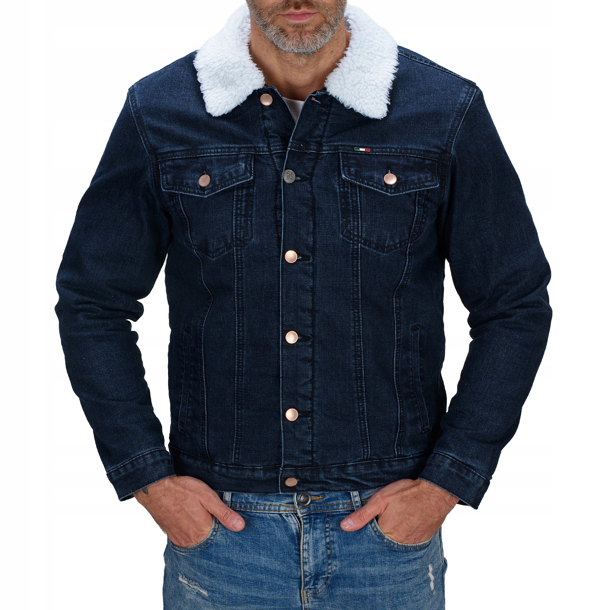 MJ517 vel S Pánská Zateplená Džínová Bunda