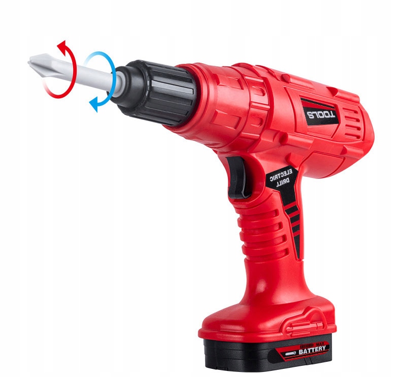 ZESTAW MAJSTERKOWICZA SKRZYNKA Z NARZĘDZIAMI DLA DZIECI ZESTAW WKRĘTARKA Materiał plastik