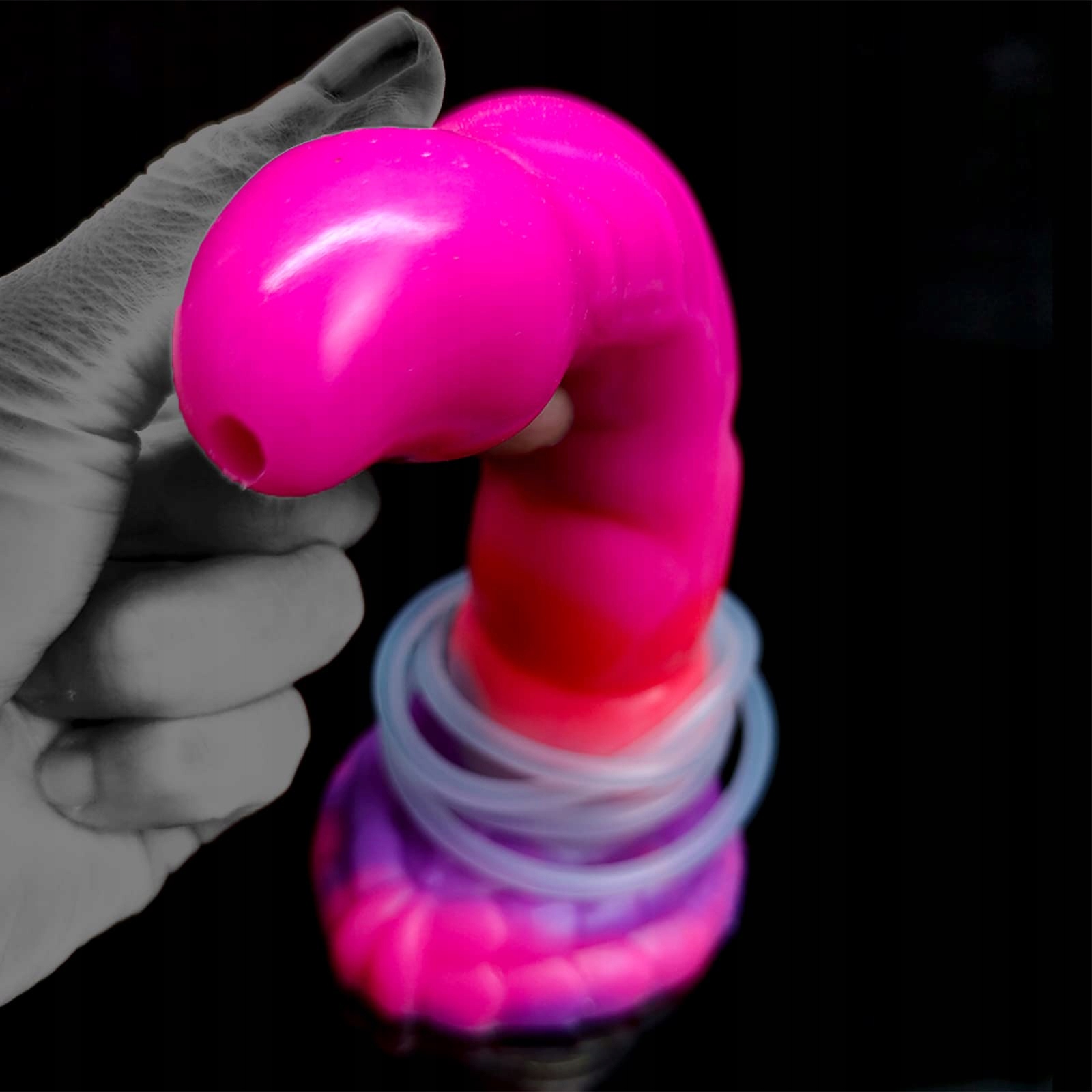 LZMYZ Realistyczny Świecący Dildo z Przyssawką Silikonowy Analny Plug — miniatura 7