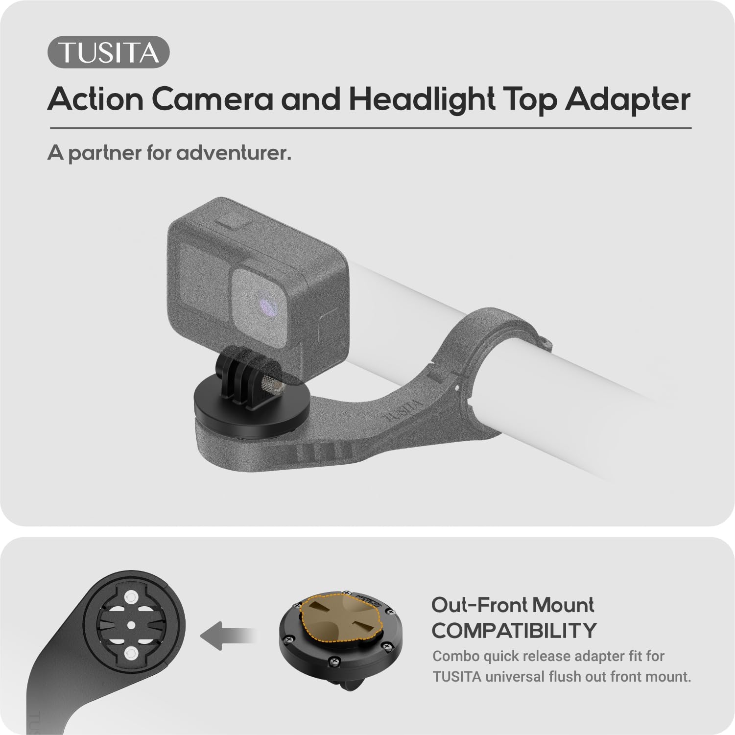 Adapter Lampki Top Do Garmin Uchwyt Kamery Sportowej Rowerowej TUSITA — miniatura 2