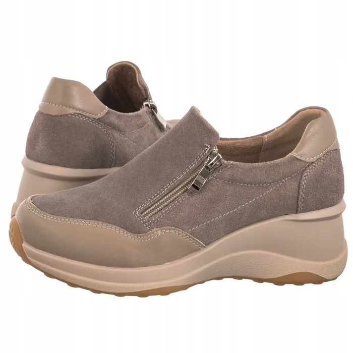 Polobotky Dámské kožené tenisky Filippo Béžové DP6473/24