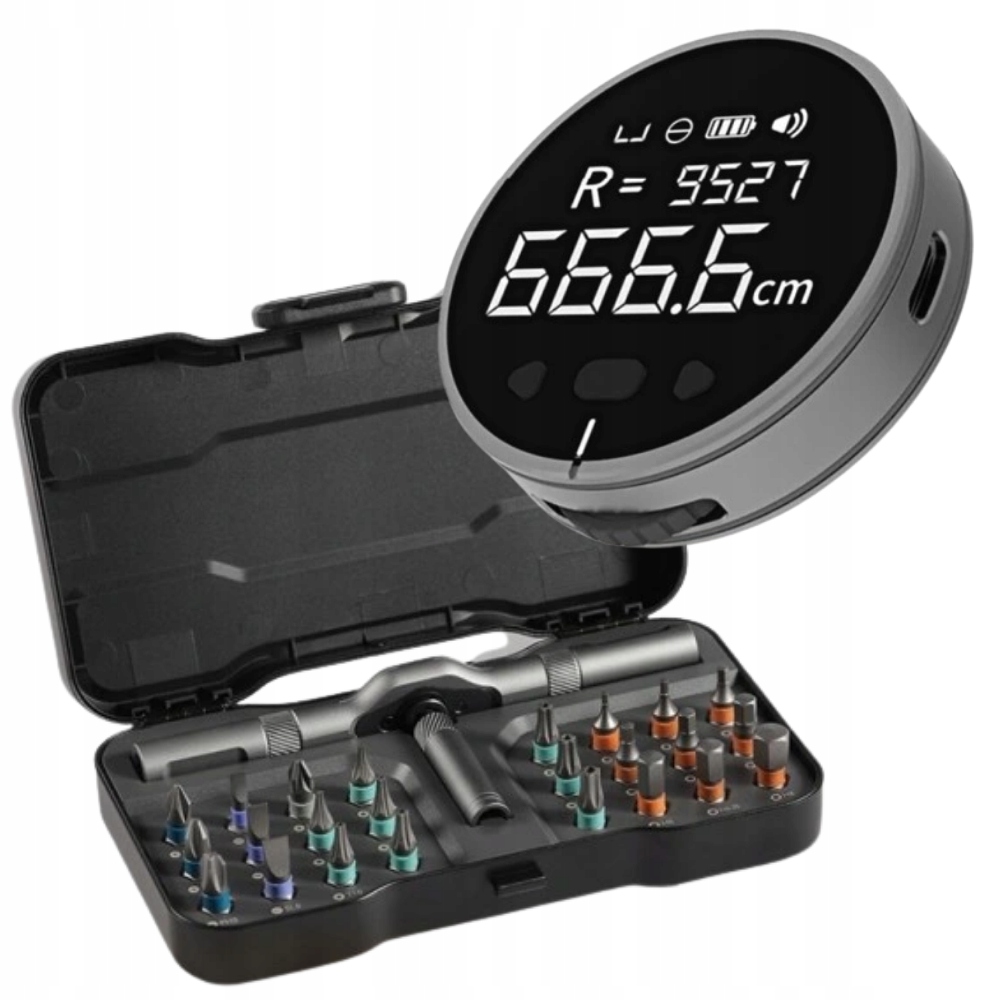 MIARA ELEKTRONICZNA HD LCD + ZESTAW KLUCZY DUKA