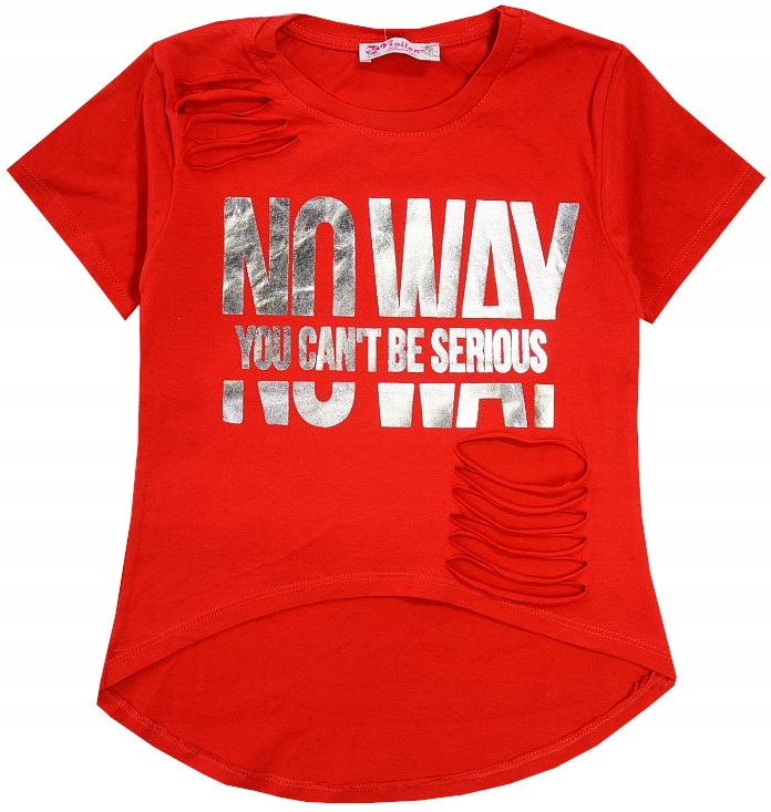 

Bluzka Tunika T-shirt Napisy Nacięcia 176 J142A