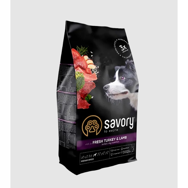 Savory Adult Medium Fresh Turkey Lamb Indyk Jagnięcina 12kg