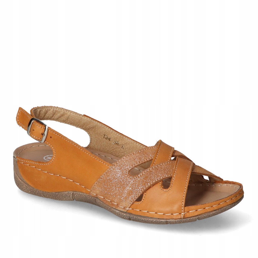 Sandály Helios 134 Světle hnědá 38